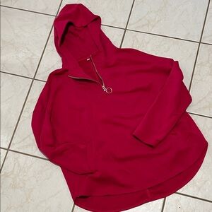 Hot Pink Hooded Pullover with Zipper